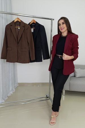 Blazer de Alfaiataria Feminino Importado Forrado
