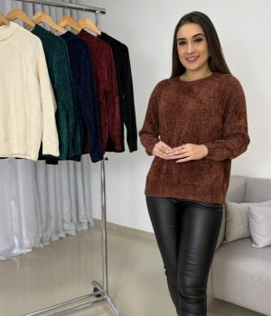 Blusa Feminina de Tricot Chenille Modal Importado