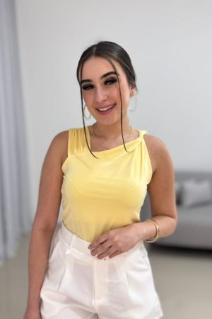Blusinha Helanca Amarela Feminina