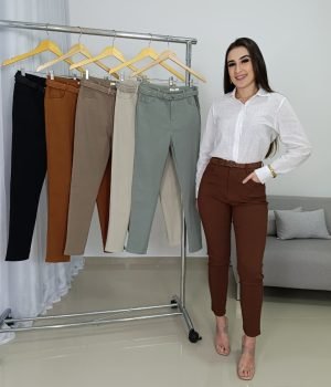Calça Begaline Importada Feminina com Cinto
