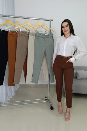 Calça Begaline Importada Feminina com Cinto