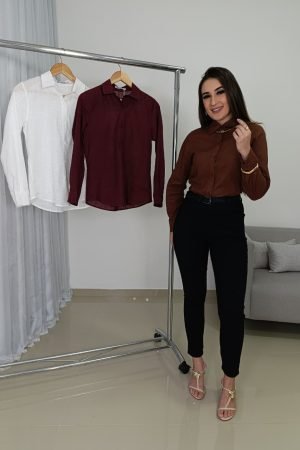 Camisa de Linho Slim Feminina