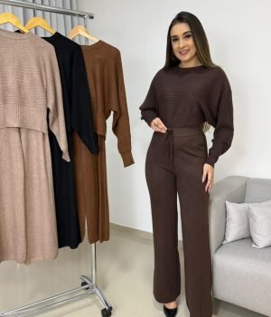 Conjunto Modal Importado Feminino Manga Morcego – Sofisticação Meilin