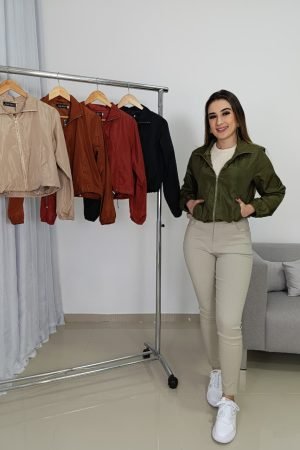 Jaqueta Corta Vento Feminina Impermeável com Zíper