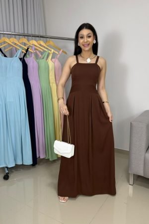 Vestido Longo Clássico em Viscolinho