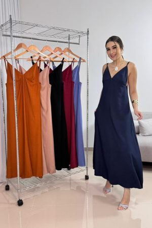 Vestido Longo Sensorial com Amarração nas Costas