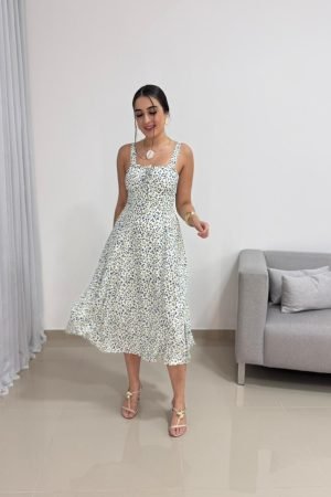 Vestido Midi Estampa Liberty em Viscolinho