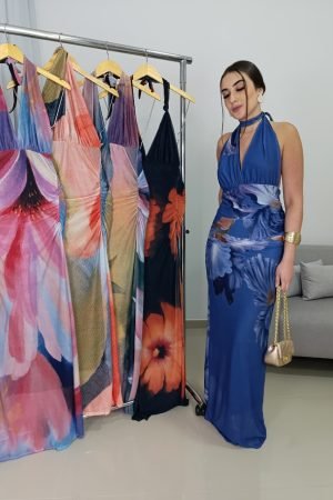 Vestido Multiformas em Tule Forrado Floral